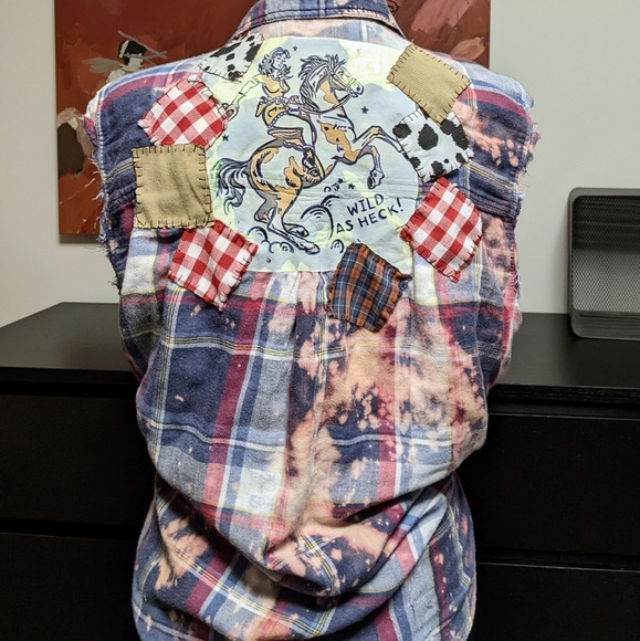 Upcycled Wild as Heck flannel - Picture 2 of 2